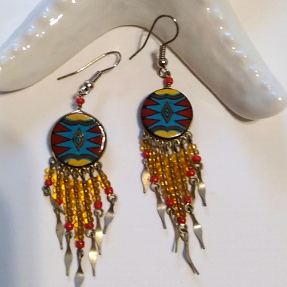 Nwt Boho Beaded Earrings